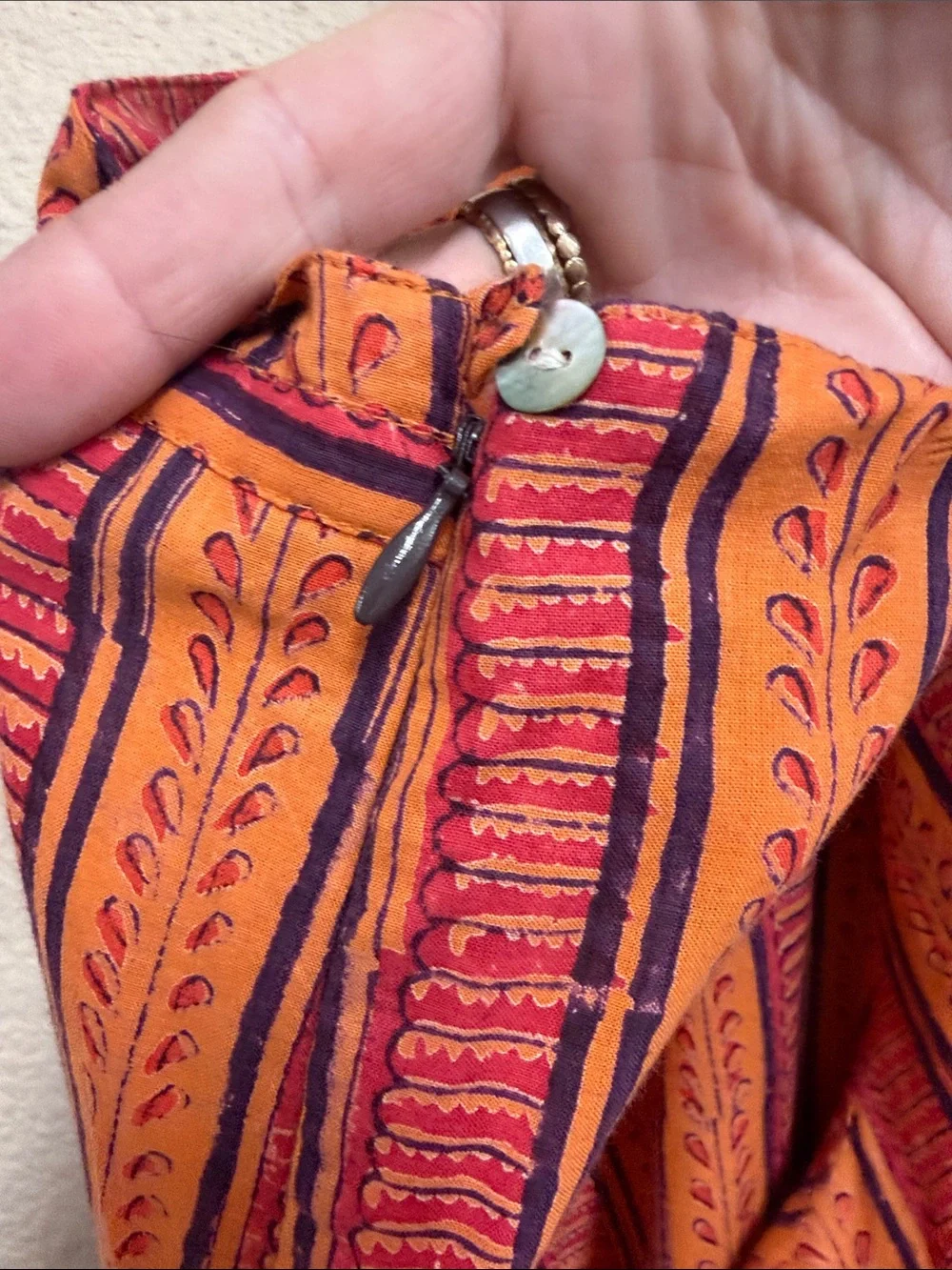 Anokhi Colorful 100% Cotton Drawstring Wide Leg Cropped Pant Size M